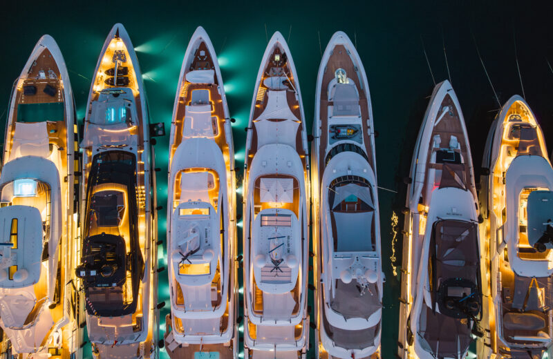 Aerial view of superyachts. Photo: Monaco Yacht Show