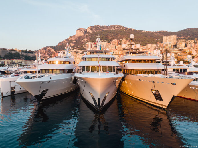 Superyachts at the Monaco Yacht Show.