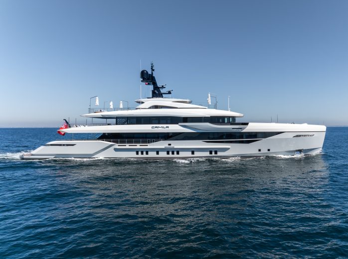 Camila is a 50m 499GT Bilgin 163 II delivered in 2025.
