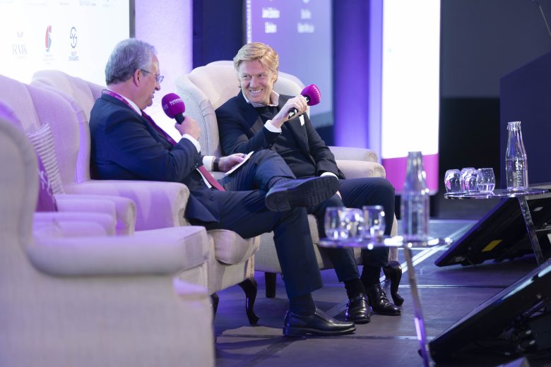 Bob Allen (left) in conversation with Jamie Edmiston.