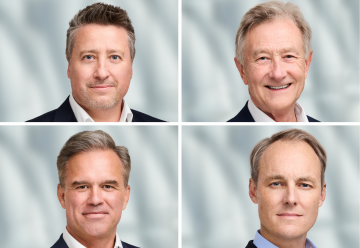 The Reckoner superyacht team. Clockwise from top left: John Stephens, Bob Atkinson, Martin Kahm, Niklas Nilsson.