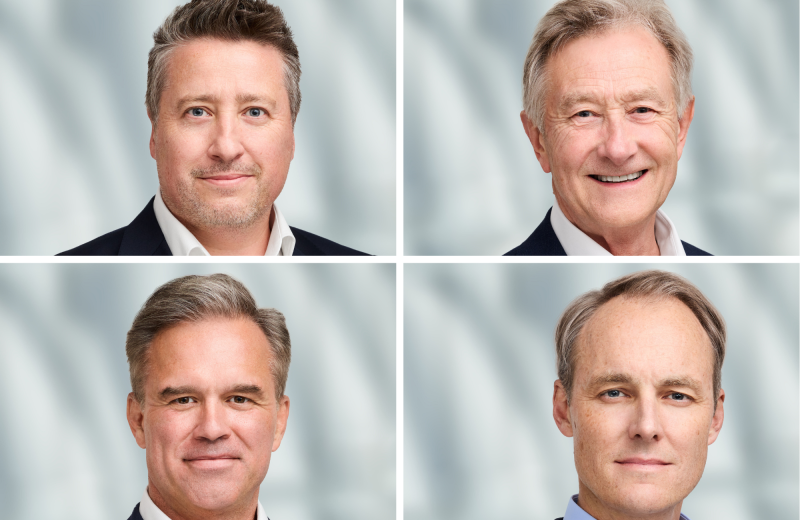 The Reckoner superyacht team. Clockwise from top left: John Stephens, Bob Atkinson, Martin Kahm, Niklas Nilsson.